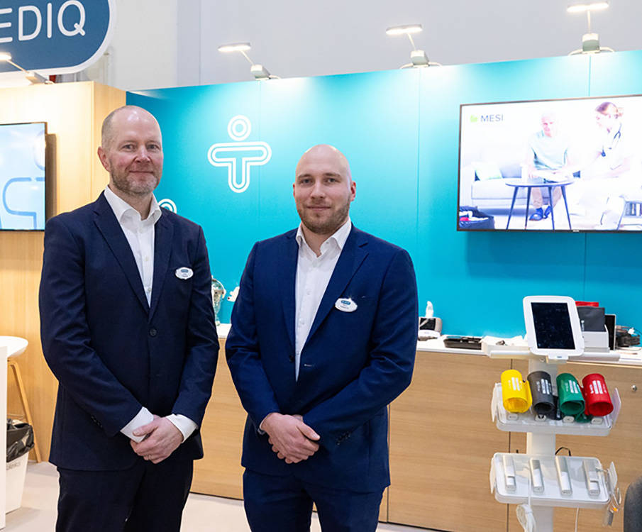 Antti ja Henri Mesi mTABLET ratkaisua esittelemässä Helsingin Lääkäripäivillä 2024