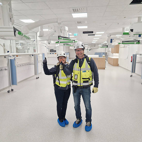 Salla Mäkikalli ja Ari Maaninen Tammisairaalan heräämössä